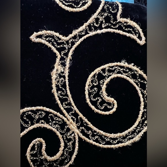 GIVENCHY PARIS Vintage Embroidered Velvet Leather Clutch Evening Shoulder Bag - Picture 10 of 14